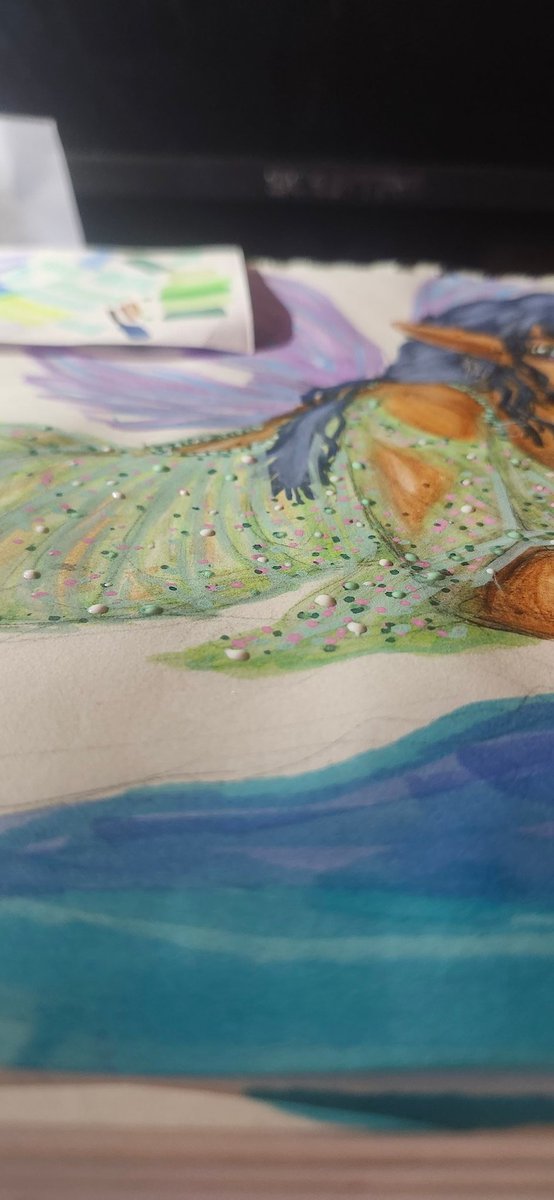 strwbrrykicks's tweet photo. originally i was just feeling around with the sketch, then decided to just go balls n i used markers, colored pencils, paint, and gel markers and had the most fun doing this more than i have in the last 5 years of burnout, i now remembered why i loved art so much 🤤 https://t.co/t5uqy0XQEs