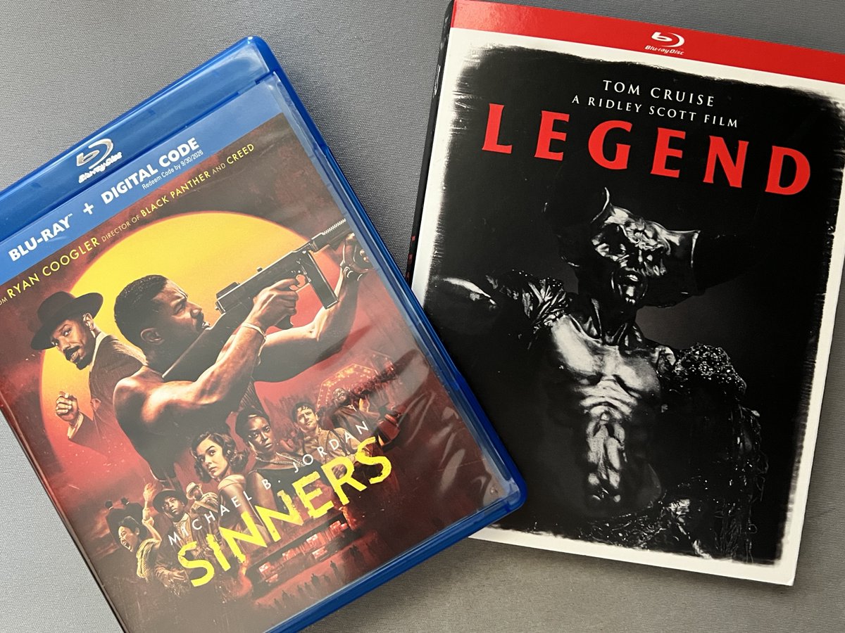 MexiBroShow's tweet photo. This weekend's physical media purchases! 
Sinners and Legend on Blu-ray! 💿

#PhysicalMedia #Sinners #Legend 
#TomCruise #MichaelBJordan
#HorrorMovie #FantasyMovie https://t.co/ctk7Pe1nxT