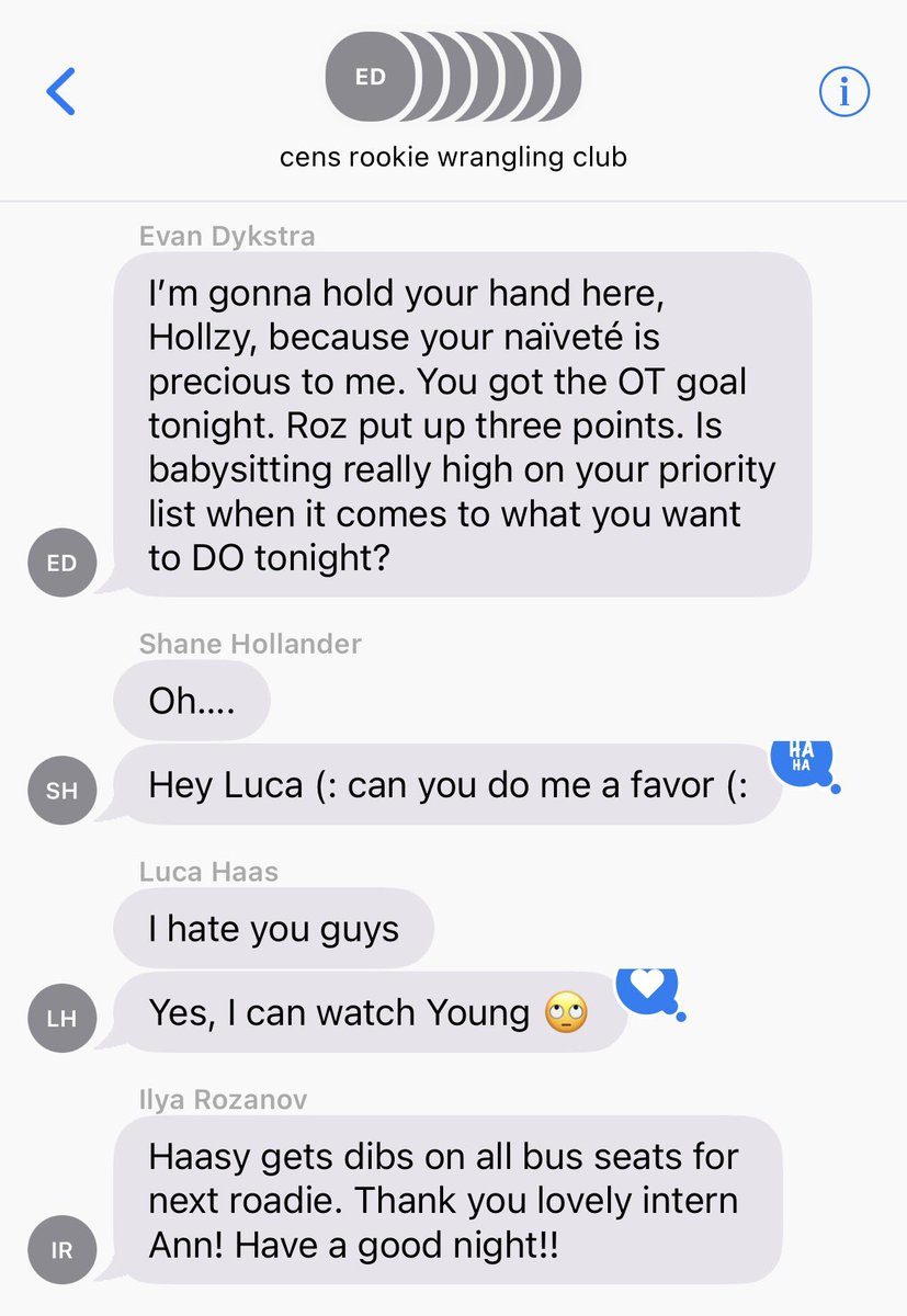 OttawaCentaurs_'s tweet photo. 💬 #CensTexts #1
Another night shift at the Rookie Wrangling Factory. https://t.co/3JTQVcM4Ga