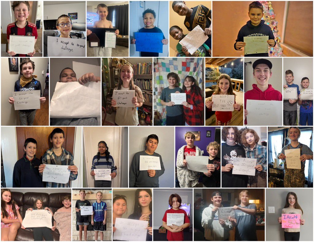 We kicked off the year with an amazing start . 36 kids signed up for the 50 Yard Challenge in January alone!  Now the big question is…How many new kids will sign up in February?

Last year, we had a total of 793 kids join the challenge across the country. This year, our goal is