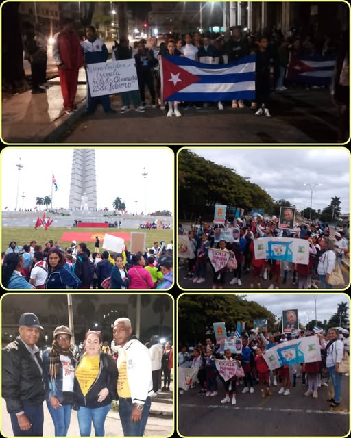 Desde bien temprano los pioneros de la Dirección Educación,   llenaron las calles con gran entusiasmo y compromiso con nuestro apóstol José Martí, en el 173 aniversario de su natalicio, se le homenaje en la  Plaza de la Revolución. #MartíVive