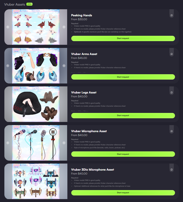 ALL of my Vtuber asset commissions are now open on my VGen~! 🌈💕💖💞🌈