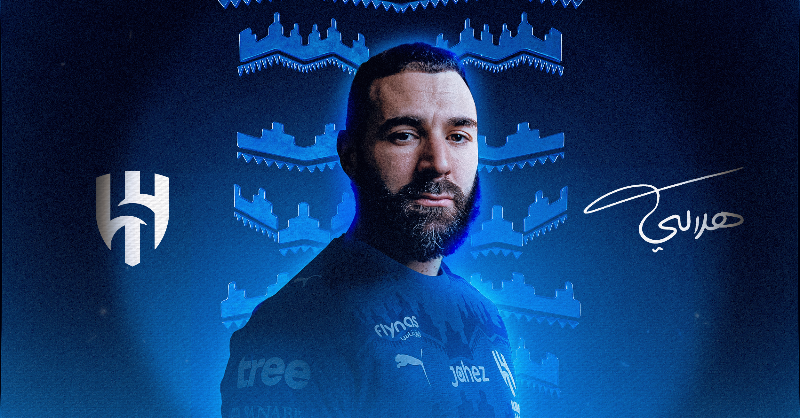 Alhilal_EN's tweet photo. French star Karim Benzema joins Al-Hilal 💙🇫🇷