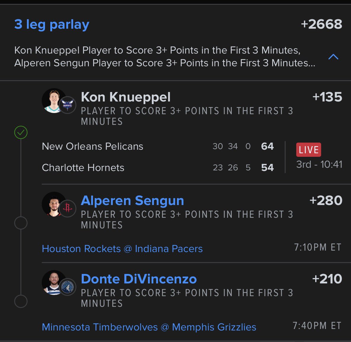 Kon came thru ✅

All eyes on Sengun &amp; Donte

VIP gonna eat today 🍽️