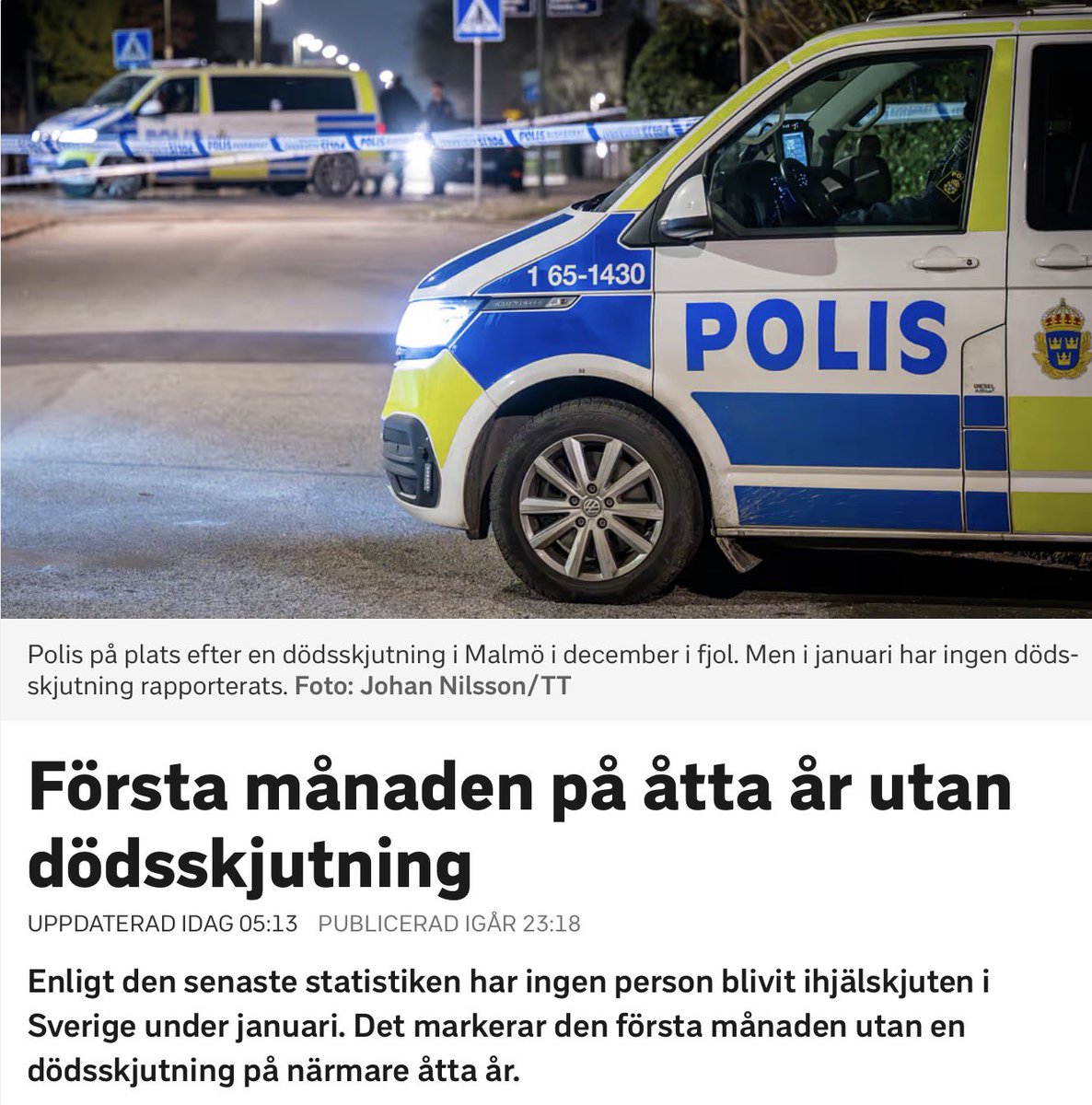 Tidö-regeringen levererar, styr skutan med trygga händer. 🙏🏻