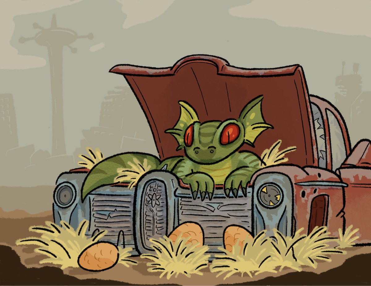 Fallout-February Day 2: Wasteland Creature!

So today I drew a gecko. These little guys will bite your ankles clean off if you aren’t careful! Watch you step in the Mojave folks! 
#Fallout #FalloutNewVegas