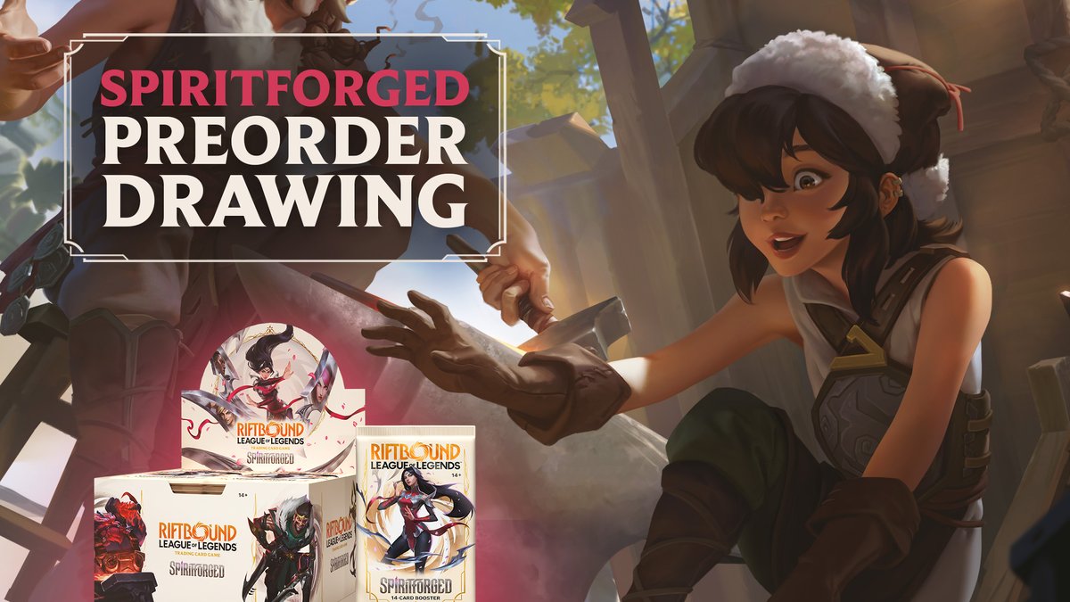 playriftbound's tweet image. The Spiritforged presale is back! We're launching a new drawing-based system to help get more Riftbound in the hands of players. Registration for the drawing will open at 9am PST tomorrow. Learn more at the FAQ we published here.

PLEASE NOTE: Links to the drawings in the article…