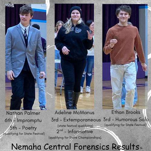 Forensics Results from the Nemaha Central Meet.
