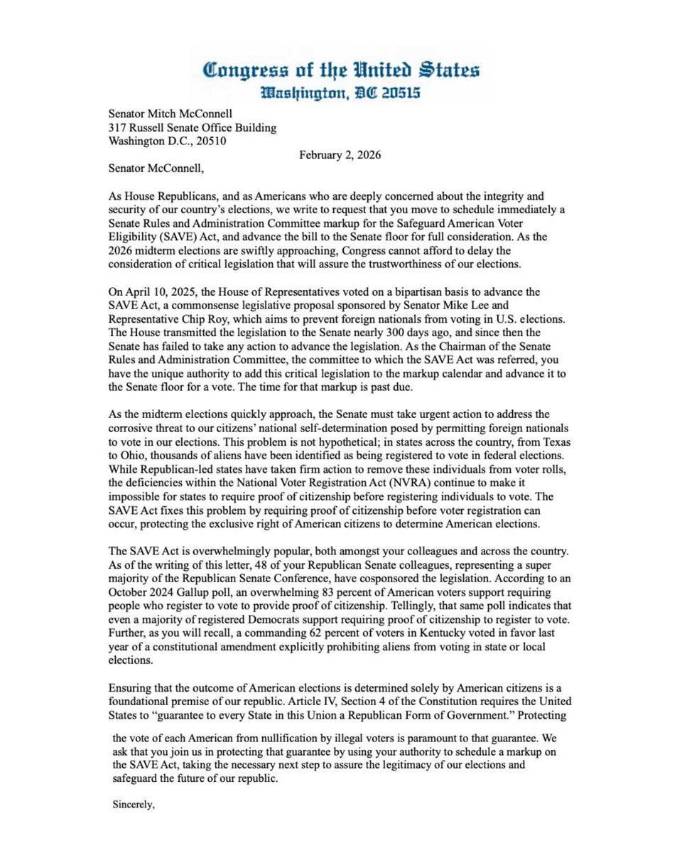 Benny Johnson on X 
BREAKING: 35 Members of Congress DEMAND Mitch McConnell stop stalling scheduling...