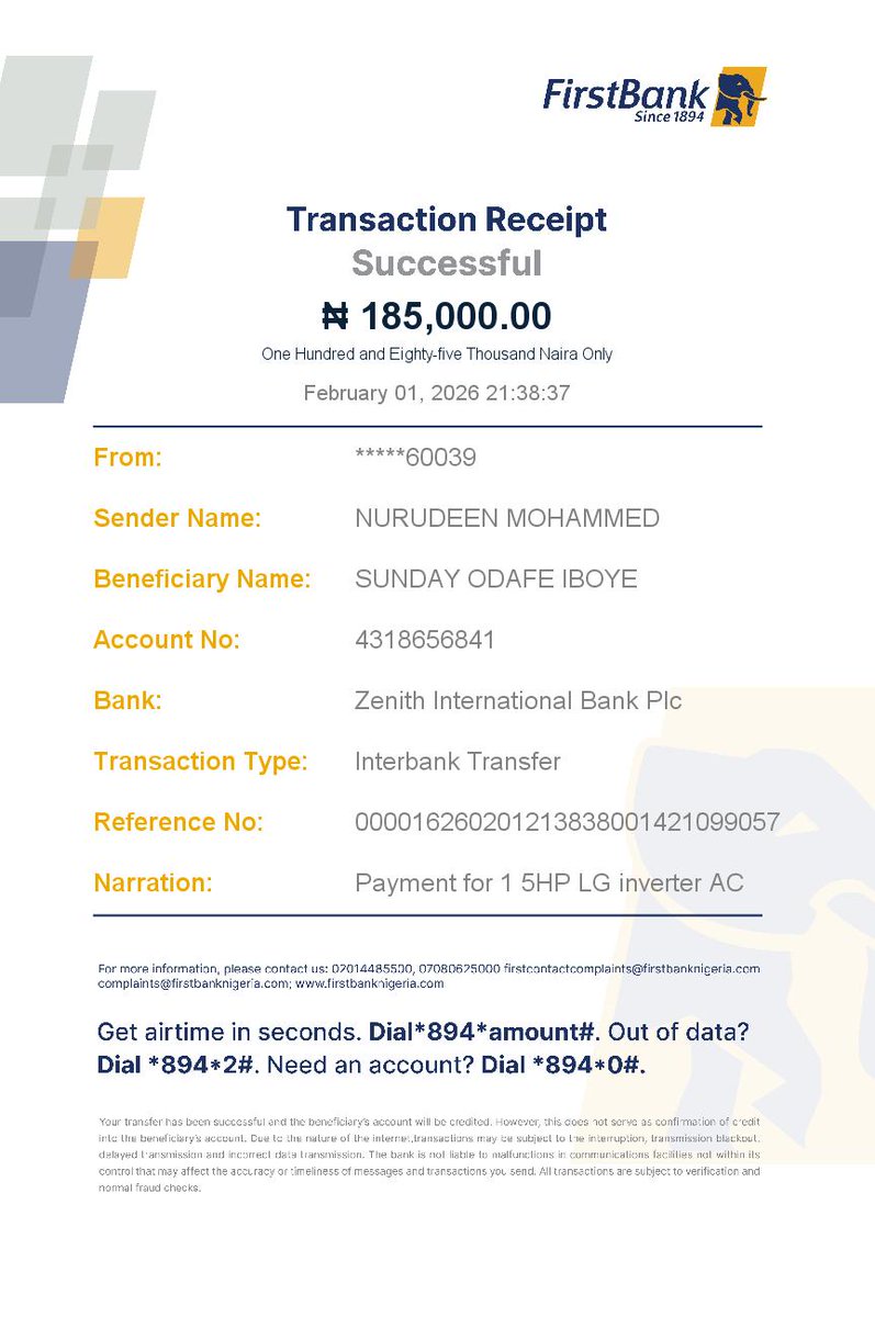 BerbaTee50's tweet photo. @FBN_help 
I made an interbank transfer yesterday to a Zenith Bank account for a purchase and later discovered it was a scam. 
I want to file a fraud report and request a transaction recall. https://t.co/7uUdr8ihax