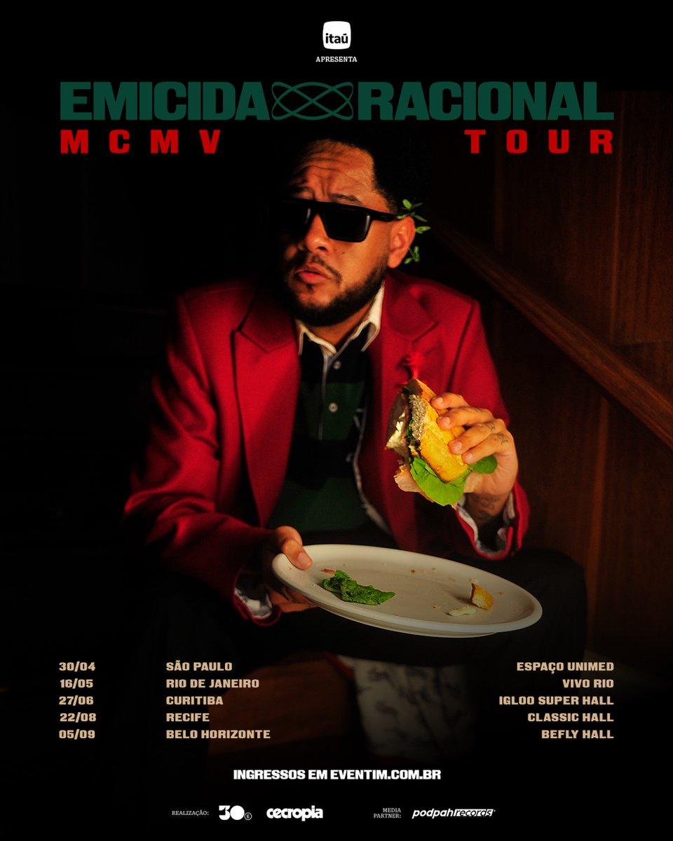 🚨 ATENÇÃO: EMICIDA ANUNCIOU TURNÊ  🚨
ISSO NÃO É UM TREINAMENTO!!!!