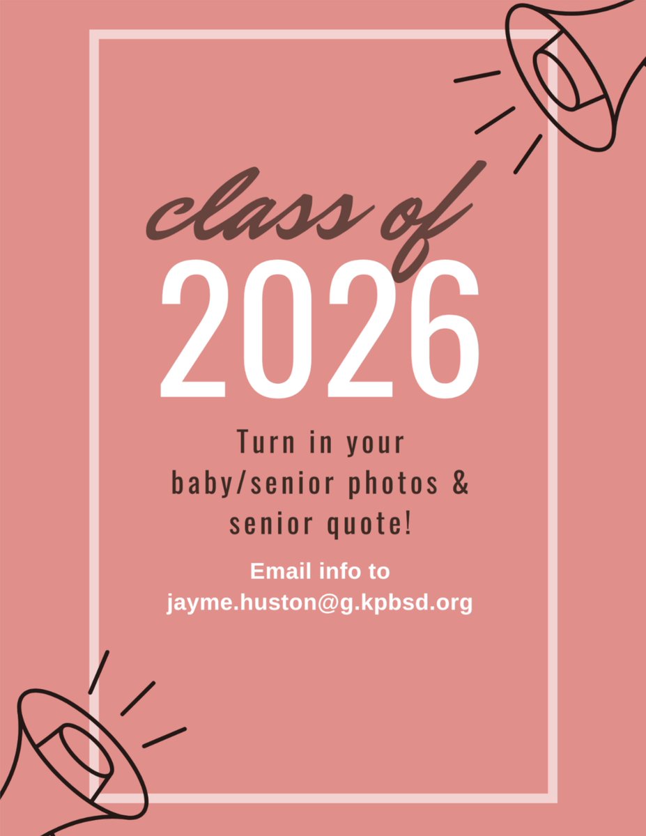 SoldotnaHigh's tweet photo. The deadline for turning in senior pics has passed, but we will open the window up for a little bit longer. Turn in your senior pic, baby pic, and senior quote ASAP! If we never get a photo, we'll be using your Lifetouch school photo in the yearbook and the Senior Slideshow! https://t.co/QexZHrcC6U