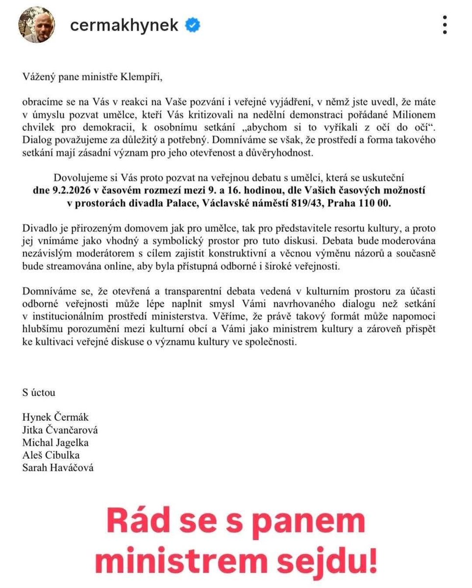 Tak, Klempo! Ukaž, že “nejsi pohodlný”.