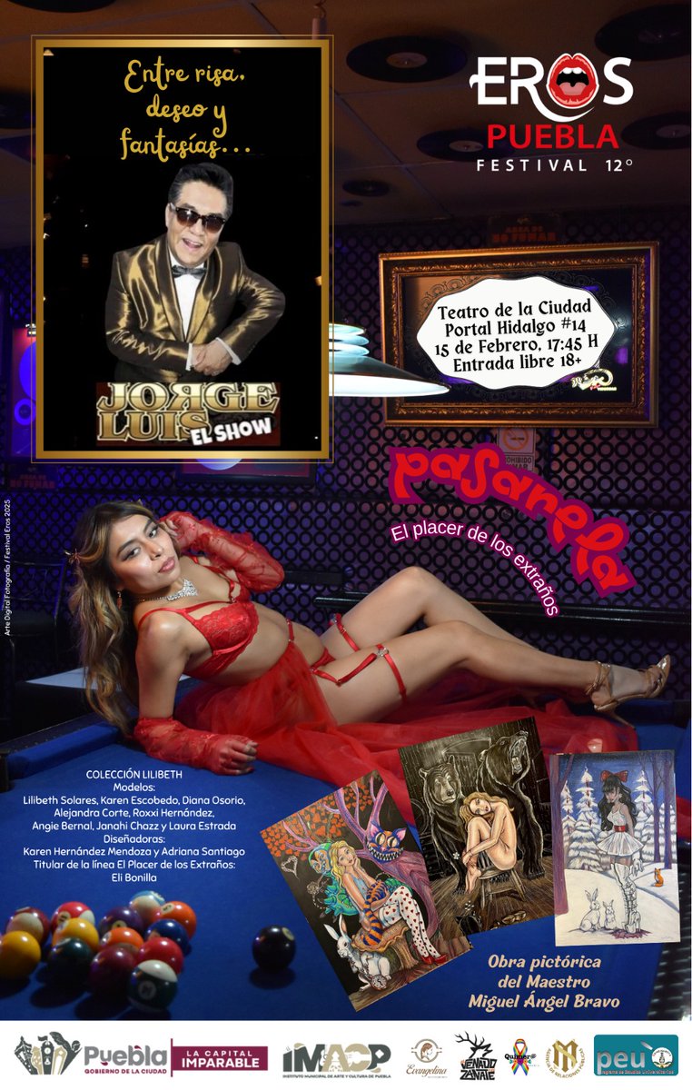 theo_velasco6's tweet photo. "Historia del placer" festival con exposiciones artisticas prevención y educación sexual entrada a partir de 18 años en adelante #Festivalerospuebla #Ciudaddepuebla #teatrodelaciudad #danzas #humor #musica #pintura #fotografiadigital #escultura #grabado entrada gratuita https://t.co/oyMLlCHA3l