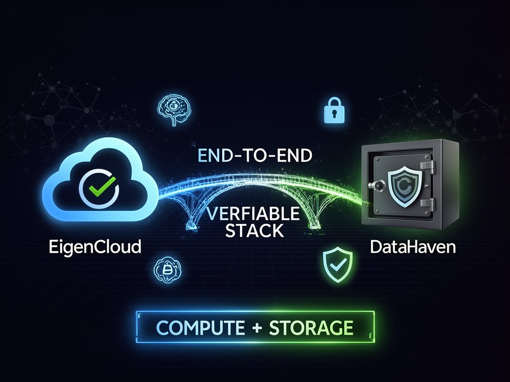 RohanKokare95's tweet photo. @eigencloud @datahaven_xyz What excites me about @eigencloud x @DataHaven_xyz? 🔥 Verifiable compute + verifiable storage = complete trustless stack! AI agents finally get the secure infrastructure they deserve. No compromises, full privacy! #DataHaven #EigenClo https://t.co/OZ1FcfDG26