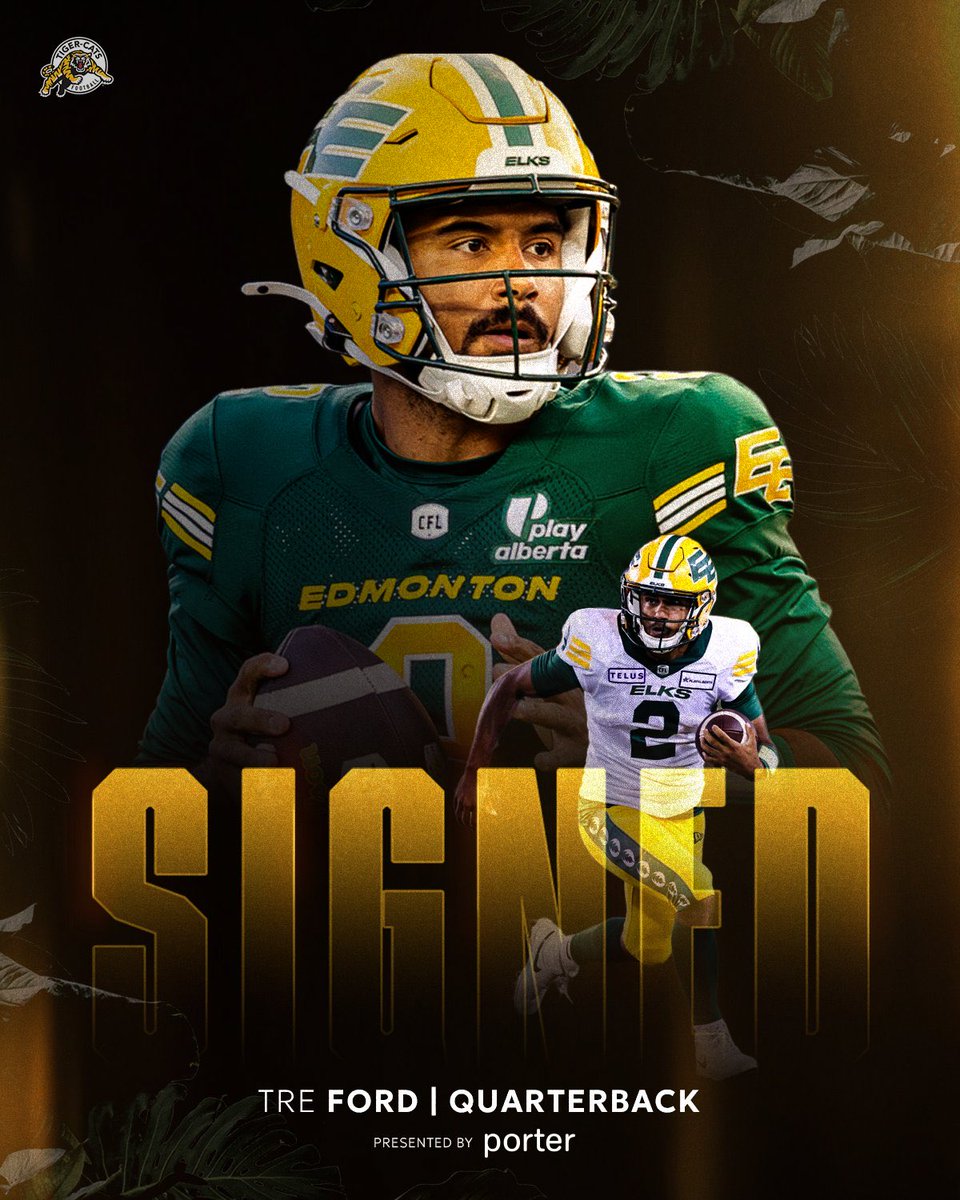 Proplayersagent's tweet photo. Congratulations to Tre Ford the #Hamilton #Tigercats ✍️ 🇨🇦 QB #Tremendous #TreMagic #HamiltonProud #OskeeWeeWee #TheHammer #EatEmRaw #Ticats #KeepItUnreal #TotalementSurréel #MadeInTheHammer #BlackAndGold #HamOnt #Ontario #YHM #LCF #CFL https://t.co/OpggNSL9tu