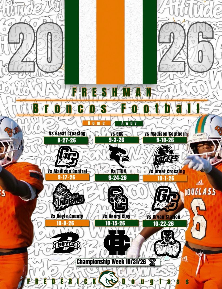 “Football is an incredible game. Sometimes it’s so incredible, it’s unbelievable.”
Our 2026 freshman schedule is complete with 10 great games, many on the road. We were conference champions in 2025 and looking to repeat in 2026. Let's get to work class of 2030 <a href="/coachnatemcpeek/">Nathan Mcpeek</a>