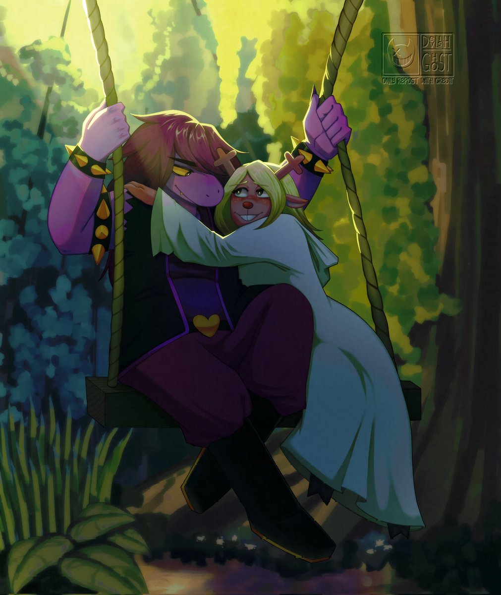 Dvilish_Gh00st's tweet image. My babys 🧡💜

#DELTARUNE #suselle