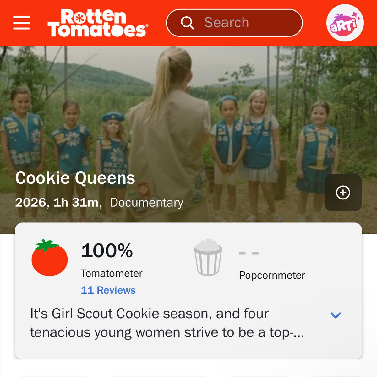Cookie Queens has debuted with a rotten tomato score of 100%.