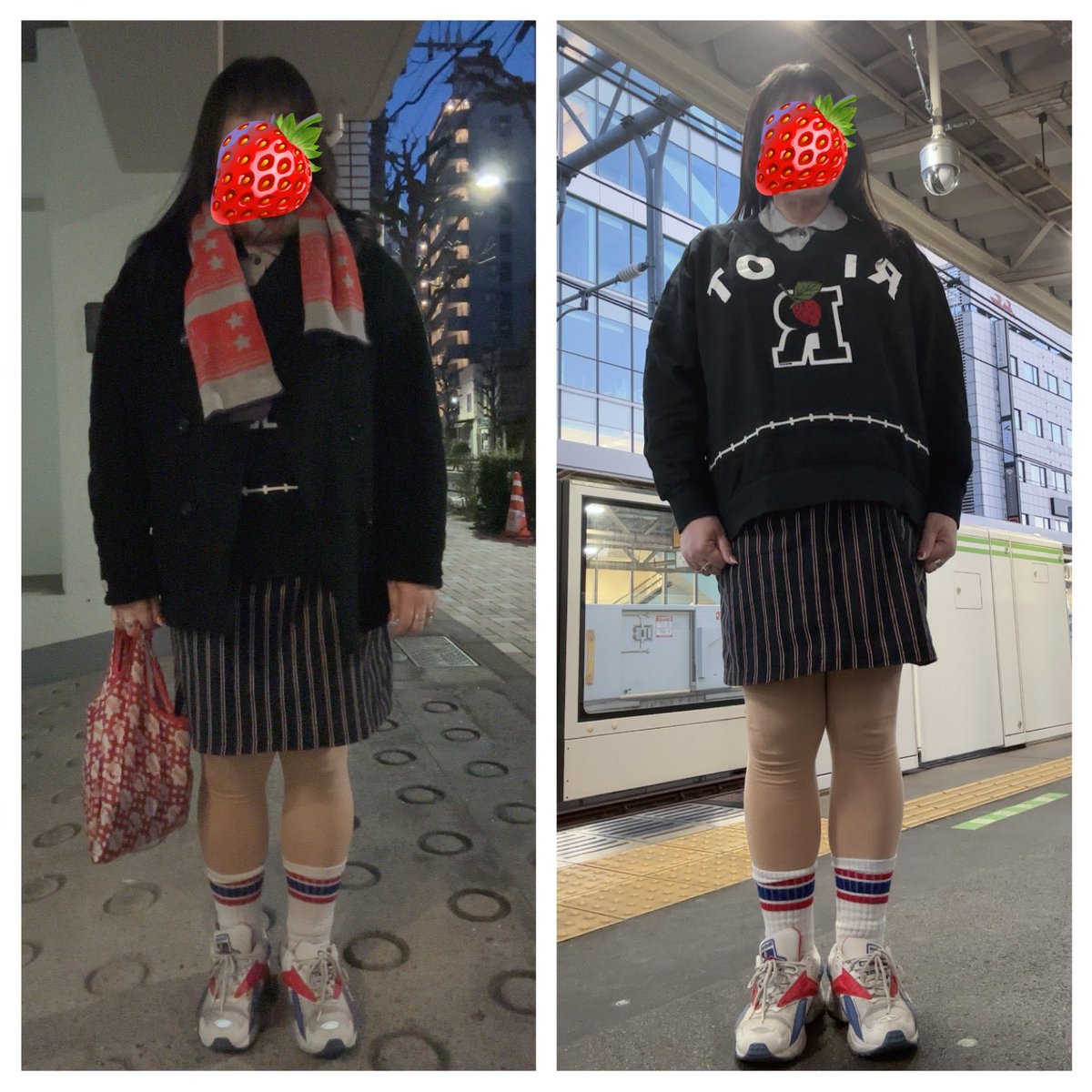 nanaporon's tweet photo. 2/3のお洋服♥️Pコート、トレーナー、中のシャツはMILKBOY。ソックスはLANDbyMILKBOY。マフラーはVivienne Westwood。スカートはノーブランドです🍀#milkboy #landbymilkboy #MILKBOY #LANDbyMILKBOY #MILKBOY狂 #milkboyアイテムコレクション #milkfashion https://t.co/21zg6NP8rJ