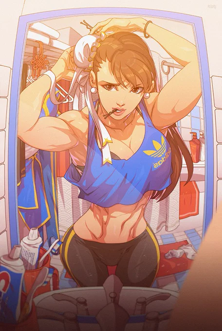 These are kinda related. The bathroom one was drawn in 2020, and the wardrobe piece was done in 2024. #chunli #streetfighter #streetfighter6 #edwinhuang