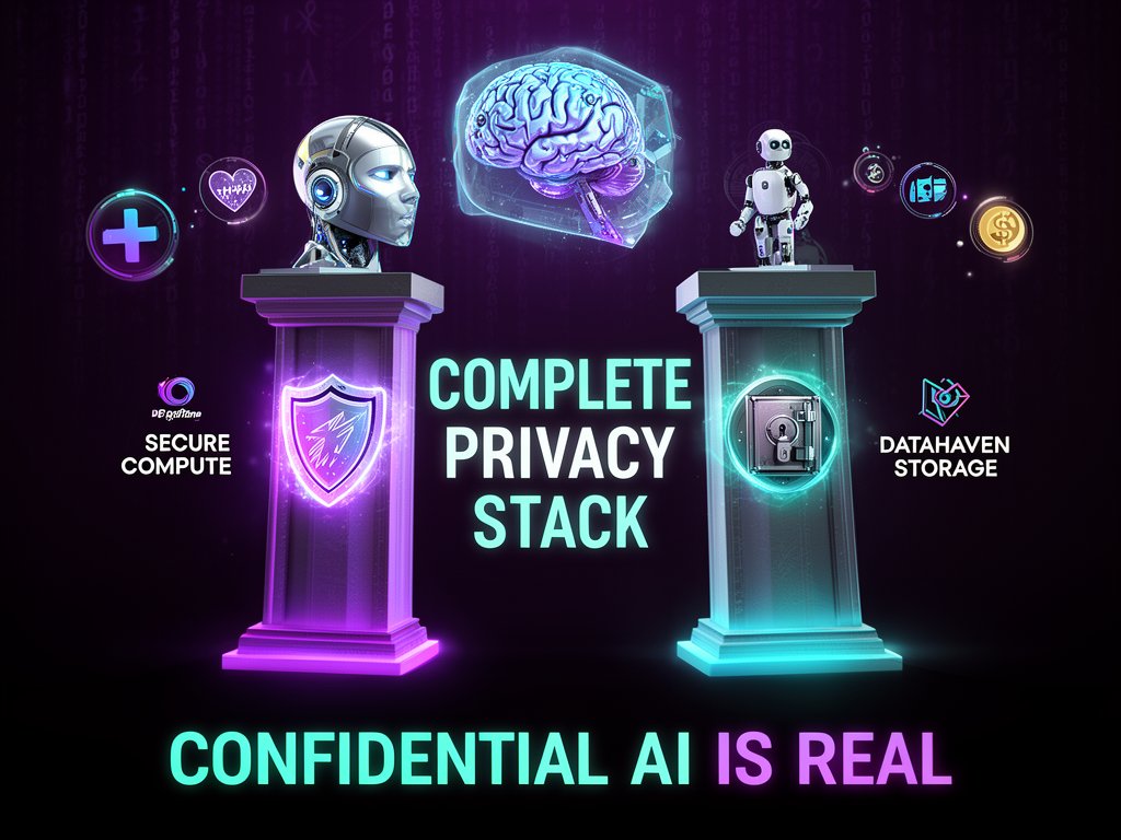 RohanKokare95's tweet photo. @DataHaven_xyz @PhalaNetwork Confidential AI needs two things: secure compute + private storage. 🔐🤖 @PhalaNetwork + @DataHaven_xyz deliver the complete privacy stack! Healthcare, finance, AI agents — finally truly private and secure! #DataHaven #Phala https://t.co/mWtxQ0XVgl