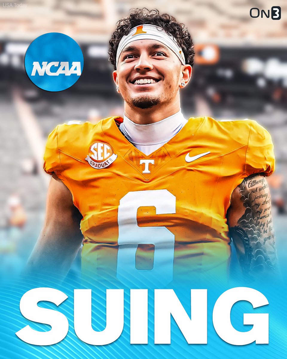 On3's tweet image. NEW: Tennessee QB Joey Aguilar is suing the NCAA in Knox County Court for a 6th season of eligibility👀 

(via @AdamSparks)

on3.com/college/tennes…