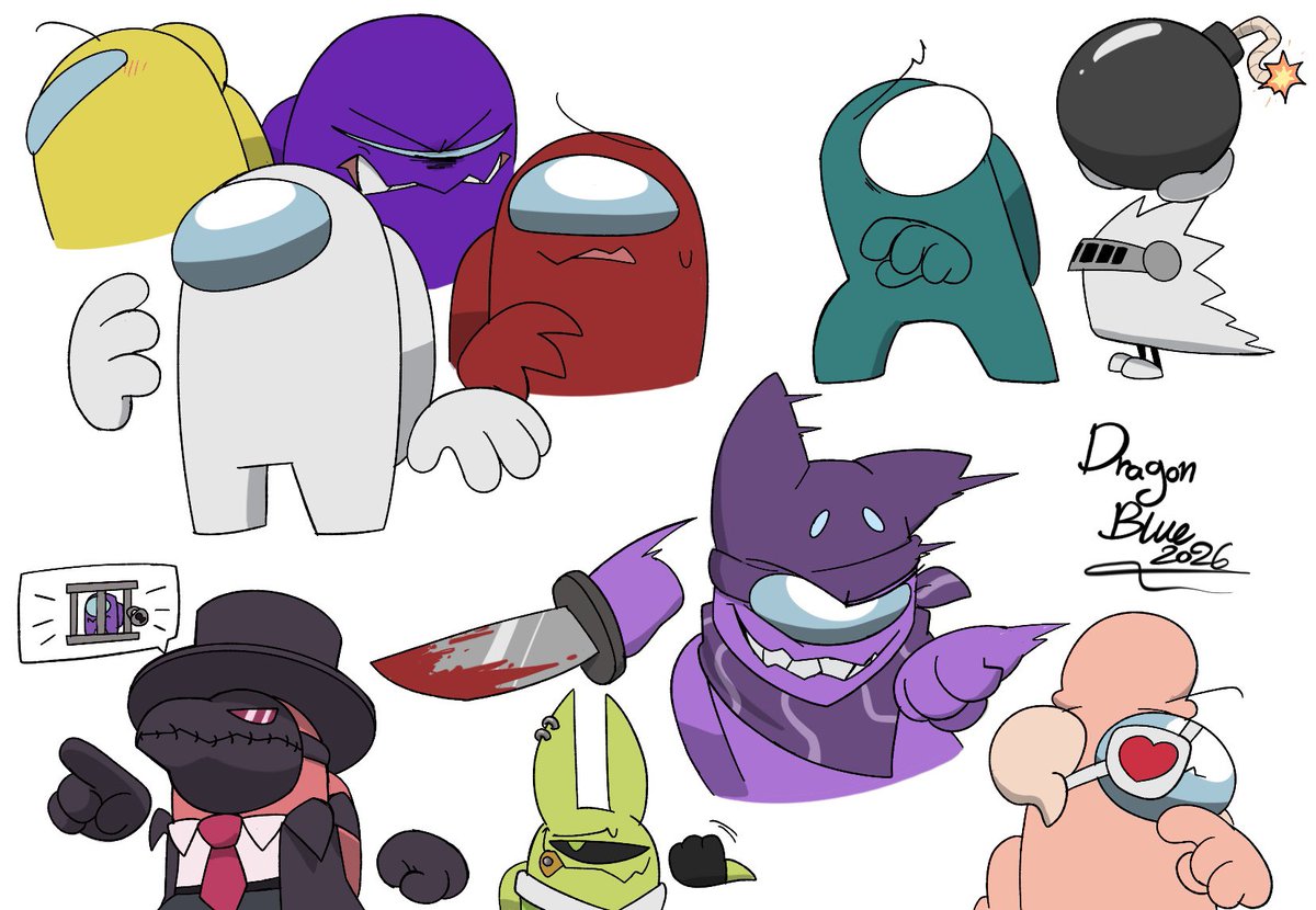Dragon_Bluey's tweet photo. I try test  use rodamrix’s style  really 50/50 and doodle oc!
#AmongUs #Rodamrix #amongusfanart #amongusart https://t.co/8dzSTFm7bZ