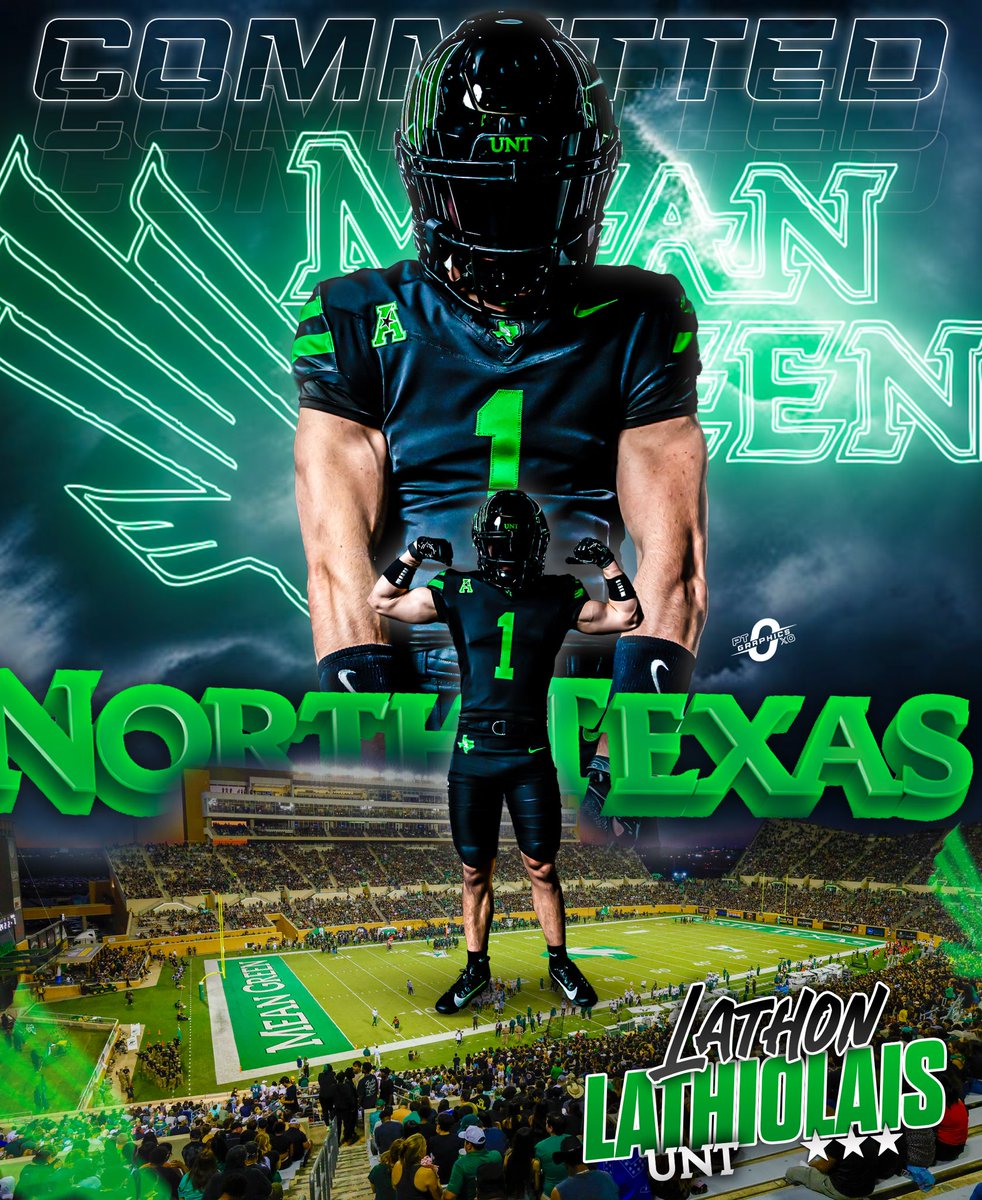 LathonLatiolais's tweet photo. After many conversations and prayers I have decided to flip my commitment to the University of North Texas. Go Mean Green!🦅💚

@CoachMcClain_ @Coach_NealBrown 
@coach_jddean @coacherrinjoe https://t.co/k2FfHg7H4w