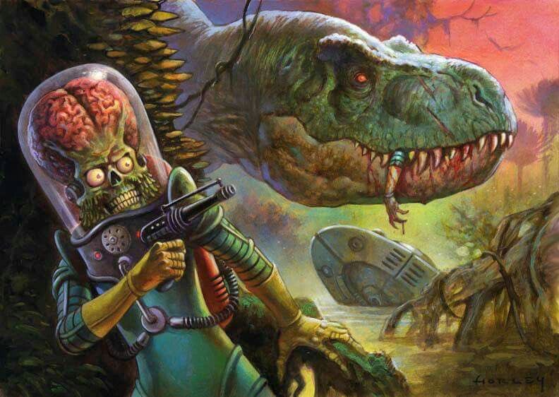 monsterasiazero's tweet image. #MarsAttacks #DinosaurAttack - Hide &amp;amp; Seek By Alex Horlay