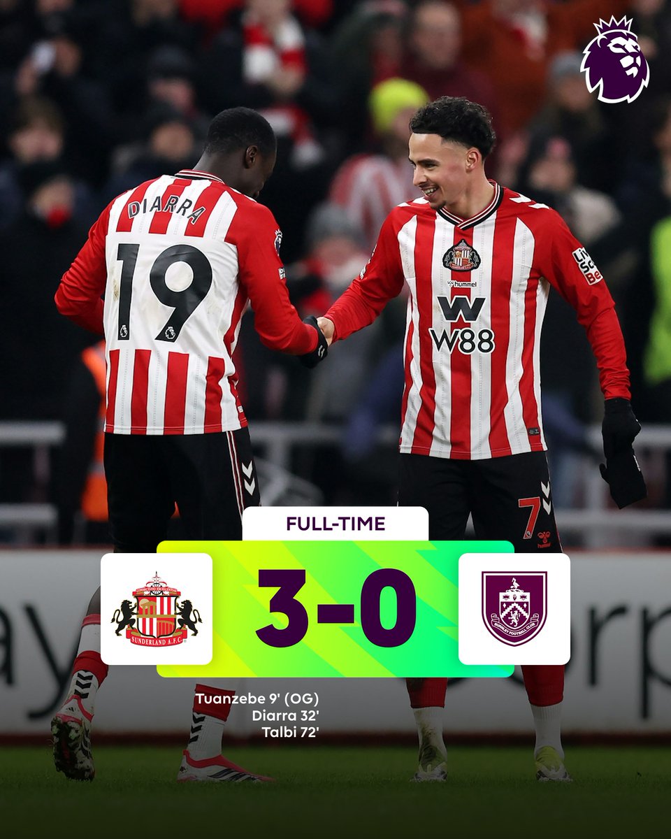 premierleague's tweet image. A comfortable win for @SunderlandAFC moves them up to eighth in the table 🐈‍⬛