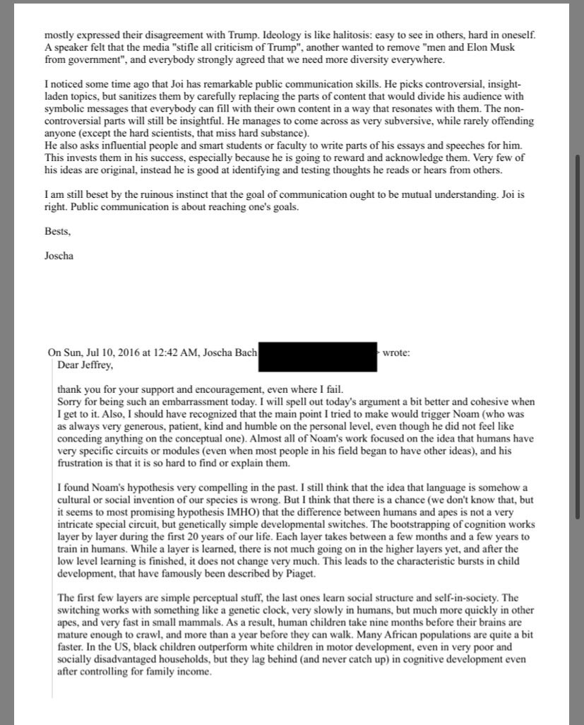LeeGolden6's tweet image. BREAKING

Epstein was working on Genetically engineering black people But These private emails between fascist AI guys like joscha Bach &amp;amp; joi ito &amp;amp; Chomsky and Epstien about engineering climate change to lower population levels &amp;amp; also reorganize society like cells to into fascism