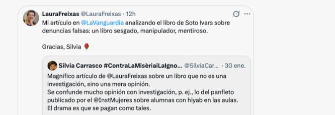 toniatoroja's tweet photo. @SolGracia2 @LauraFreixas Claramente esto es mandar hate en privado también..vaya tela https://t.co/y4ib9czOrw