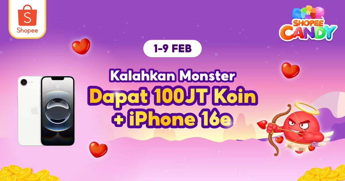 Kalahkan monsternya &amp; dapatkan Ekstra Laptop! Ayo, main Shopee Candy sekarang >> shp.ee/kc7vdvrry0m