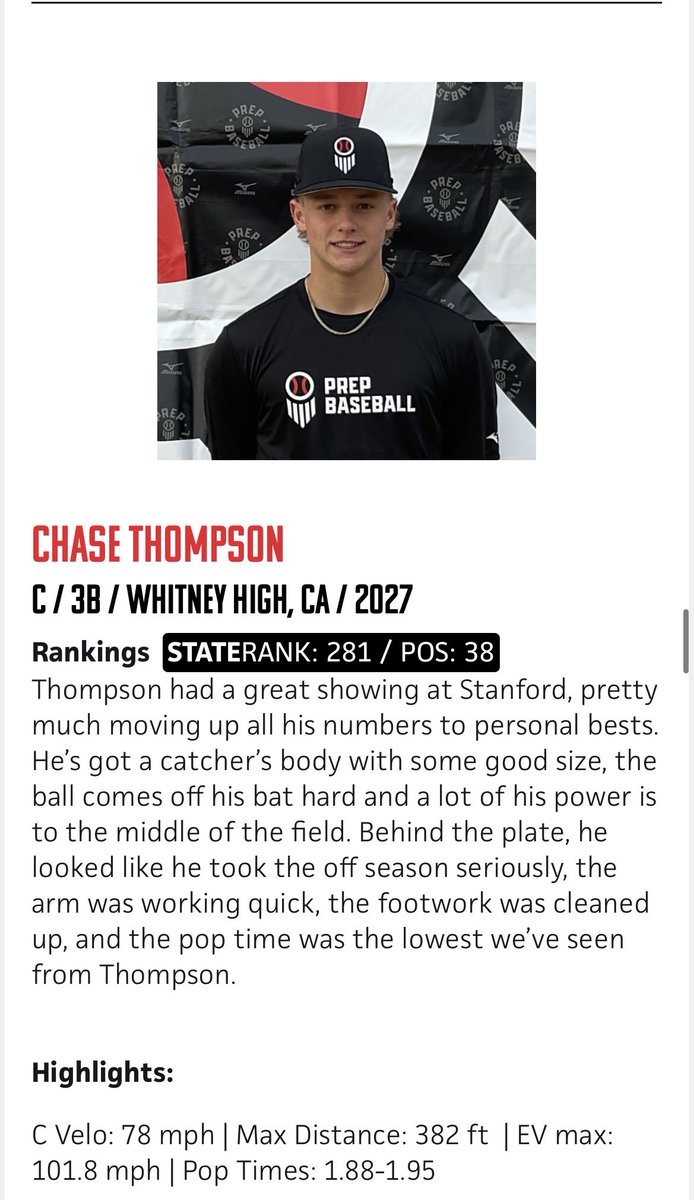 CThompson_2027's tweet photo. Thank you @HankLoForte and @PrepBaseballCA for the write up and a great event @JonKarcich https://t.co/eUJV0CJqtn