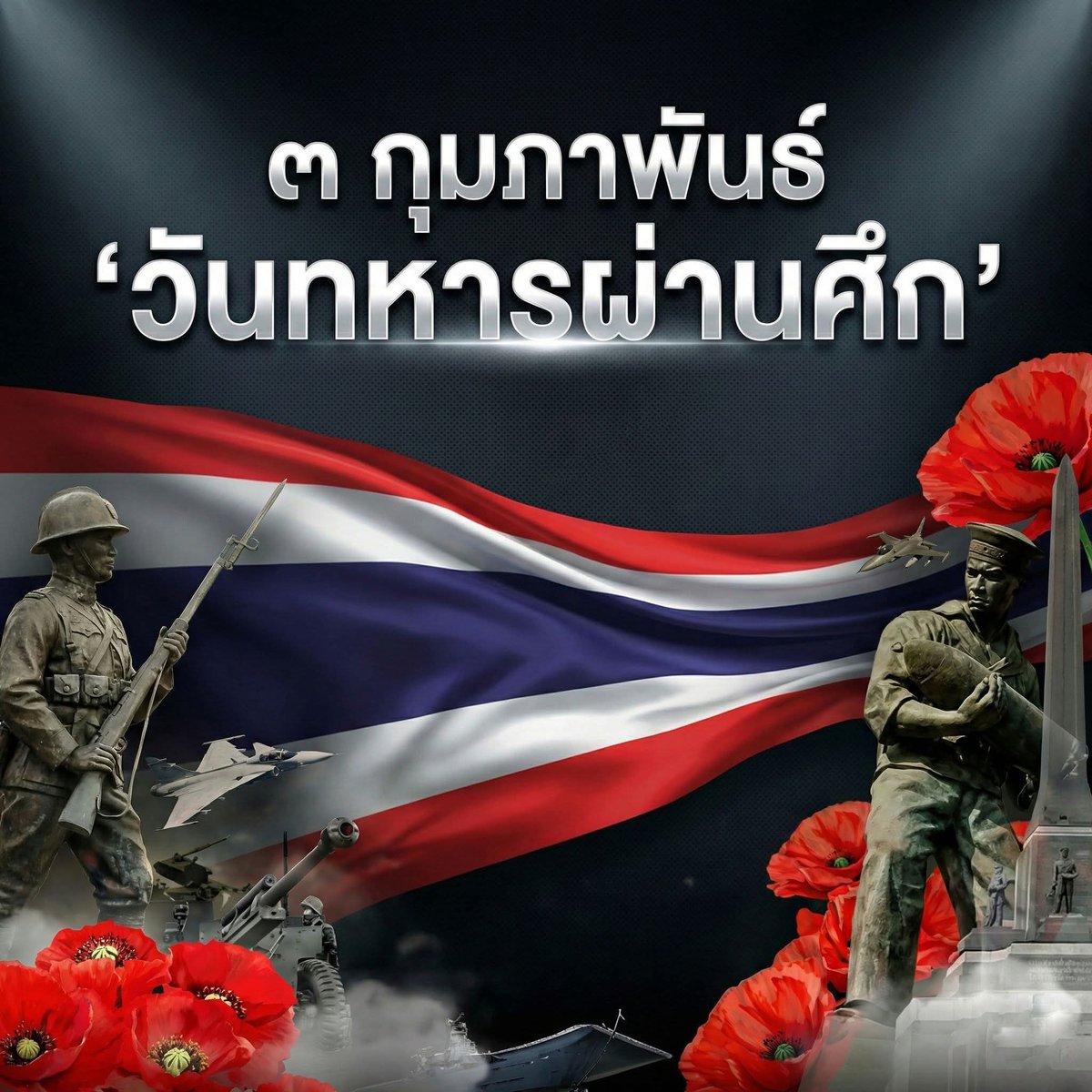 1_DevDiv's tweet photo. 💂 ๓ กุมภาพันธ์ เชิดชูเกียรติทหารกล้า 
"วันทหารผ่านศึก"🌺 🪖

วันที่ ๓ กุมภาพันธ์ของทุกปี เป็น "วันทหารผ่านศึก" เนื่องจากเป็นวันที่รัฐบาลได้จัดตั้ง "องค์การสงเคราะห์ทหารผ่านศึก" ขึ้นมา เพื่อให้เป็นหน่วยงานถาวรทำหน้าที่ให้การสงเคราะห์แก่ "ทหารผ่านศึก" และครอบครัวทหารผ่านศึก โดยตรง https://t.co/A2WchC2fU1