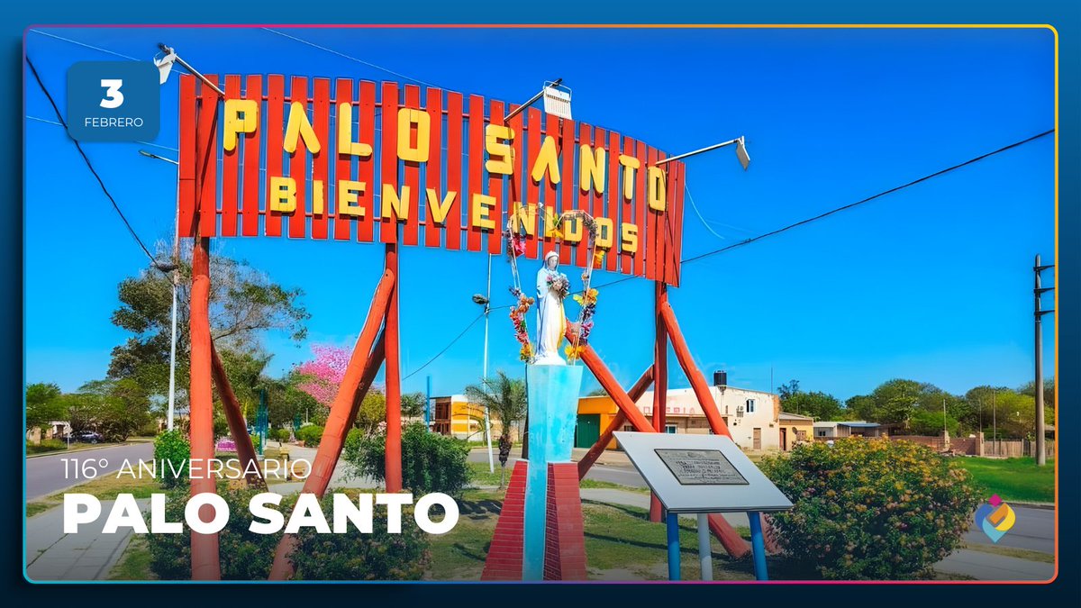 ANIVERSARIO PALO SANTO

Envío un afectuoso saludo al querido pueblo de Palo Santo, al cumplirse hoy el 116° aniversario de la fundación de la localidad.

¡Muy feliz día!

#TodosUnidos #Formosa