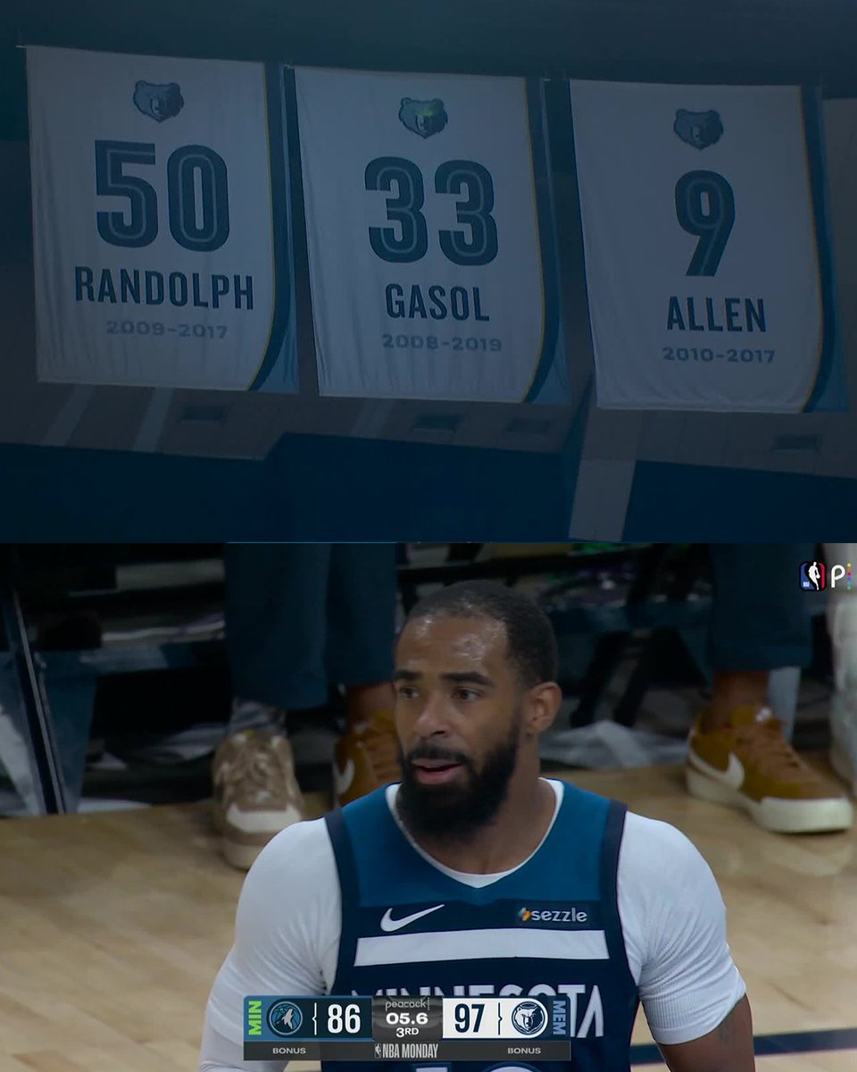 NBAonNBC's tweet photo. Mike Conley is the last of the Grit and Grind Grizzlies still playing in the NBA! https://t.co/1ALfKQ4k8w
