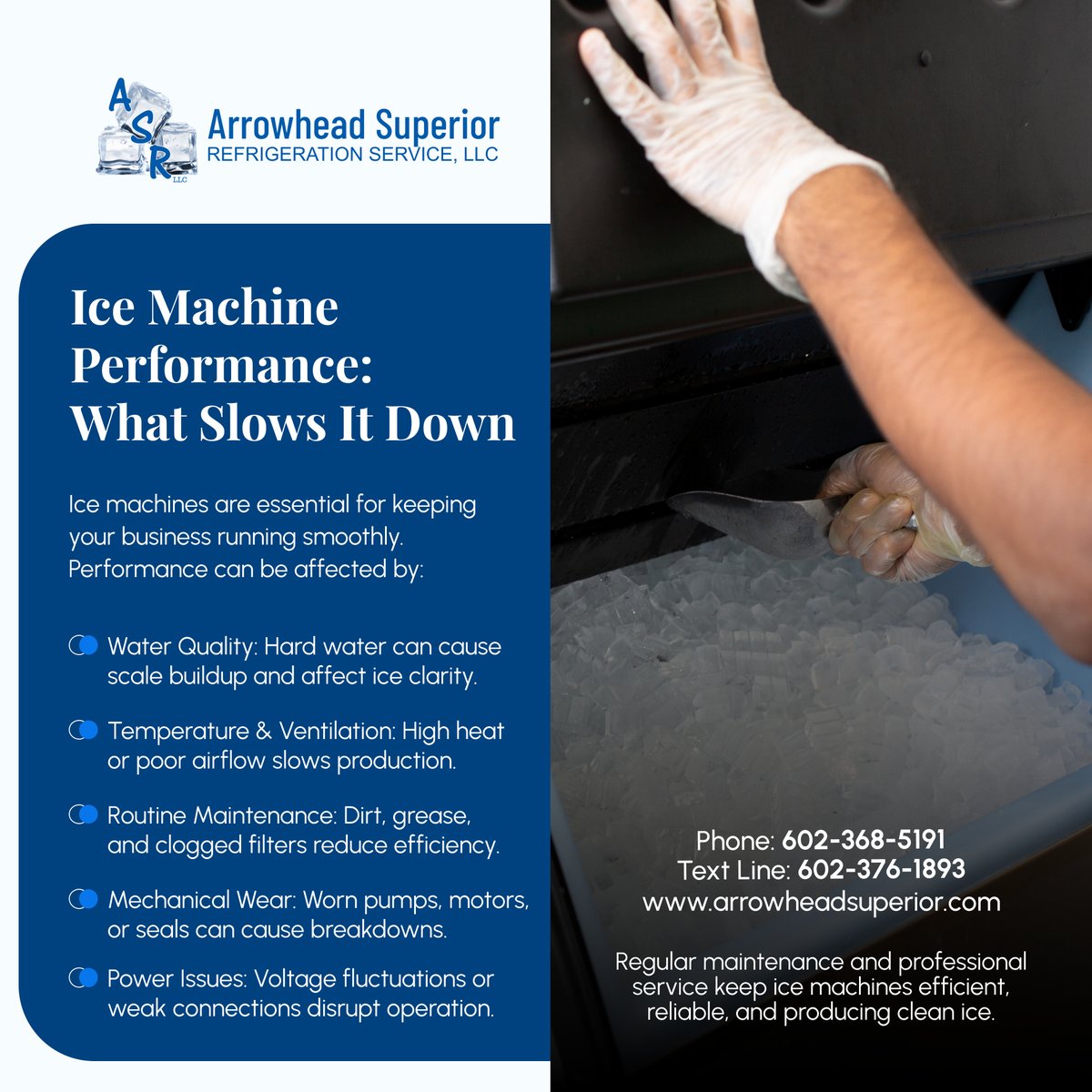 ASR_ASB2008's tweet image. Keep your ice machines running smoothly and efficiently.  ❄️⚙️💡 

Schedule your ice machine maintenance in Arizona today!

#IceMachineMaintenance #CommercialKitchenSupport #ArizonaBusinessServices #PeoriaAZ #CommercialRefrigerationServices