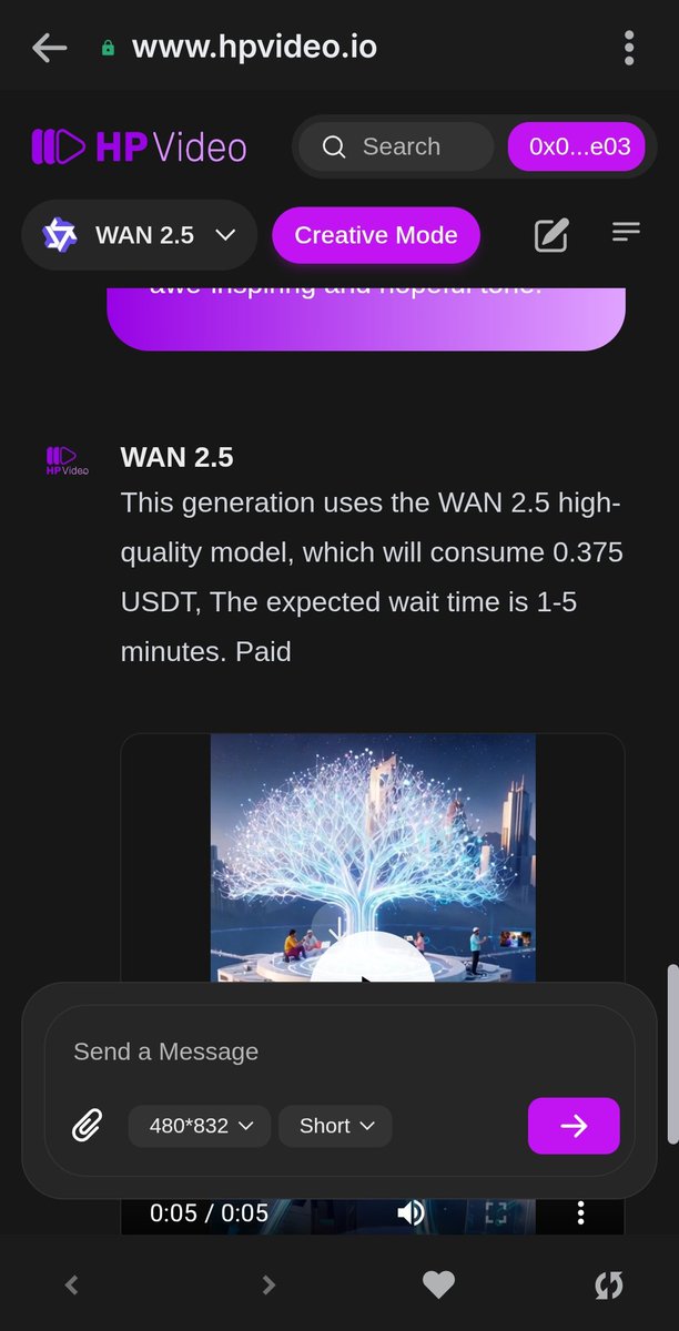 slyskyfox's tweet image. this shows how easy it is to generate a video on @HPVideoAI 🤯

#HPVideoChallenge  #CreateAndEarn 

*had to screen record the generated video since the download isn't working 🤕
