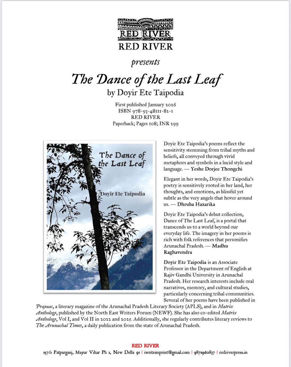 EnglishRgu's tweet photo. The Dept congratulates Dr Doyir Ete, Associate Professor for her Debut collection “ The Dance of the Last Leaf”. https://t.co/VGg0wb9tzs