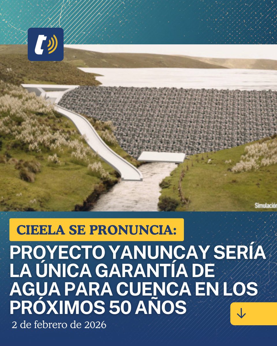 tomebamba's tweet photo. El Colegio de Ingenieros Eléctricos y Electrónicos del Azuay (CIEELA) difundió un comunicado oficial en el que fija una posición técnica sobre el futuro hídrico de Cuenca y defiende el Proyecto Multipropósito Yanuncay como una obra clave para garantizar el abastecimiento de agua potable a largo plazo.

En el manifiesto, el gremio sostiene que Yanuncay no debe abordarse como un debate político, sino como una urgencia técnica sustentada en estudios hidrológicos que advierten un escenario de sequías cada vez más frecuentes. 

Según el CIEELA, sin infraestructura de regulación de caudales como la que plantea el proyecto, la planta de Sustag de ETAPA EP y los sistemas de riego agrícola quedarían vulnerables, dejando en riesgo el suministro de agua potable para más de 285.000 cuencanos en los próximos años.

El comunicado enfatiza que el embalse permitiría almacenar el agua excedente de la época invernal para su uso en temporada seca, fortaleciendo la seguridad hídrica de Cuenca con una proyección hasta el año 2050. 

A criterio del Colegio, renunciar a este tipo de infraestructura significa exponer a la ciudad a crisis hídricas recurrentes.

Finalmente, el CIEELA hace un llamado a la ciudadanía, autoridades y medios de comunicación a informarse a través de fuentes oficiales y a respaldar decisiones basadas en criterios técnicos y de ingeniería responsable. 

“El futuro hídrico de Cuenca no se garantiza con discursos, sino con obras”, concluye el pronunciamiento.

#CIEELA #Cuenca #Yanuncay