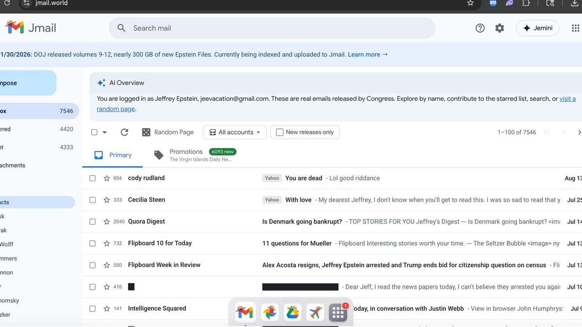 Gidiionn's tweet image. Told u to buy $Jmail sub 10K 

Now bonded and still early af 

The only website that u can see every email that Epstein received or sent 

3AJ9PCpPj6EnHkupYpbbHBcRK2ztKcZnL5rwBB92pump