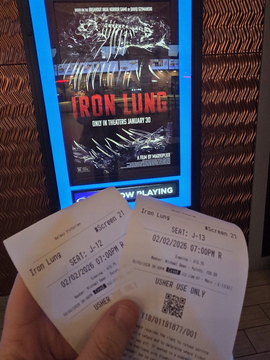 ForceOfHell's tweet photo. It's time! How funny is this, Send Help right next to Iron Lung 🤣 #IronLungMovie https://t.co/fedLsM1BmE