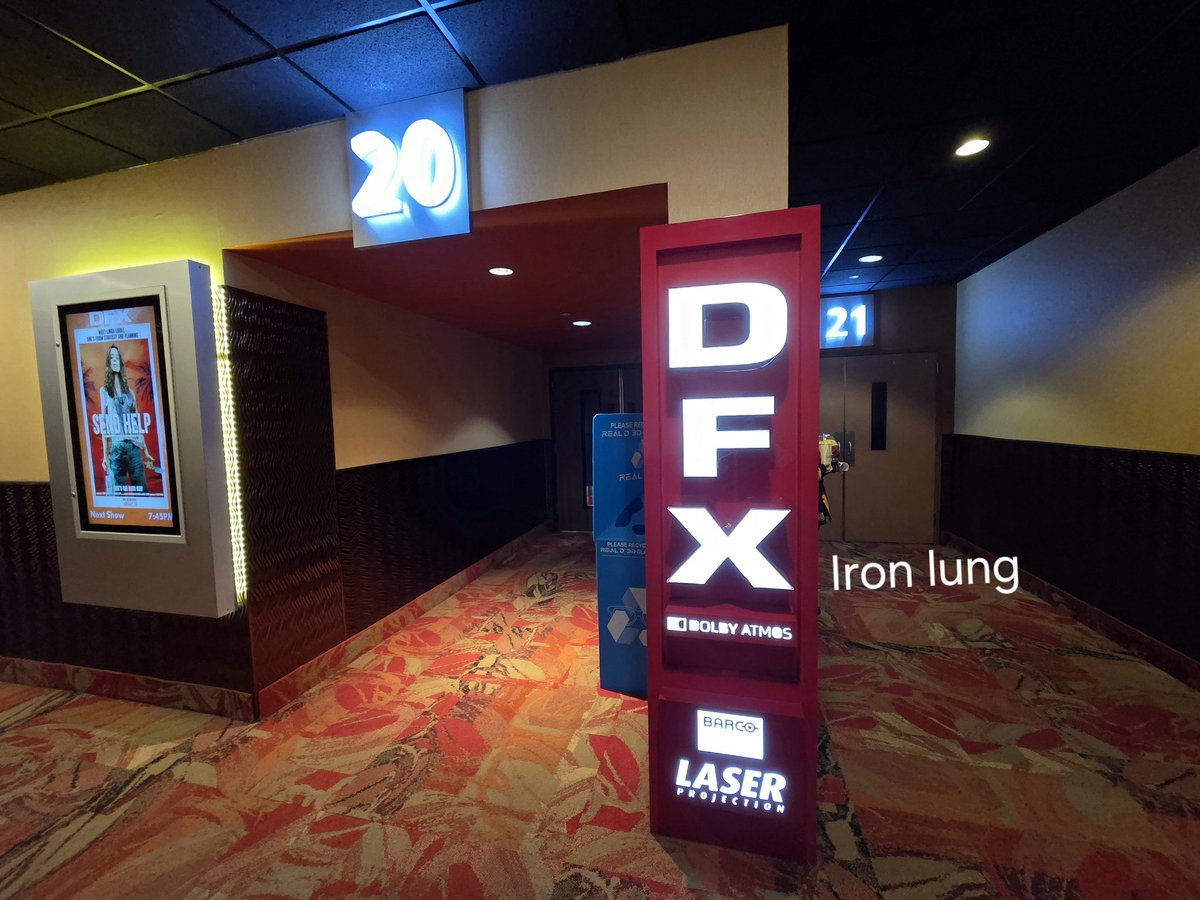 ForceOfHell's tweet photo. It's time! How funny is this, Send Help right next to Iron Lung 🤣 #IronLungMovie https://t.co/fedLsM1BmE