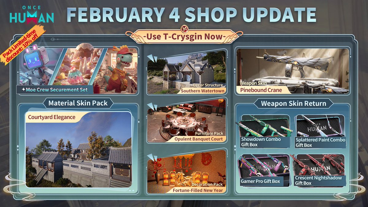 🛍️ February 4 Shop Update: Use Your T-Crystgin Now

Don't miss the all-new Fashion Set, exclusive Deviation Skins, and more surprises in the Collection Pack: Glittering Resonance. Also on the way are Limited-Time Deviation Skin Bundles and a variety of new Combo Gift Boxes!