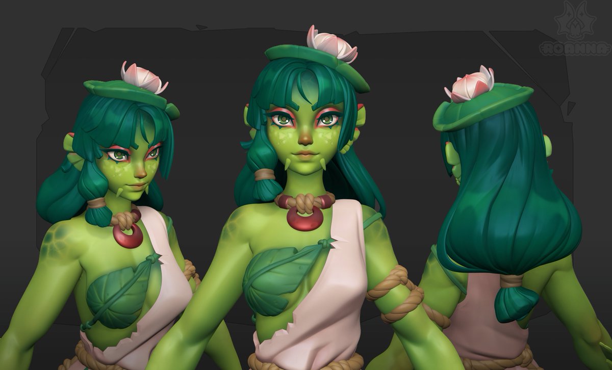 Naiá Highpoly  Update🐸🌱

#zbrush #ZBrush #3DArt #WIP #gameart