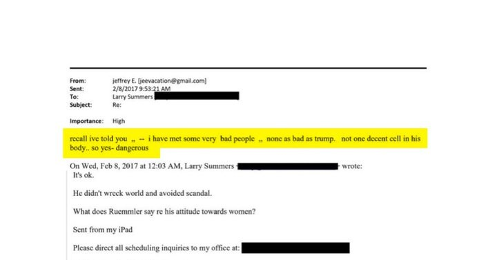 Donald Trump is so repulsive that even Jeffrey Epstein said he was the worst person he’d ever met.

"I have met some very bad people, none as bad as Trump.”