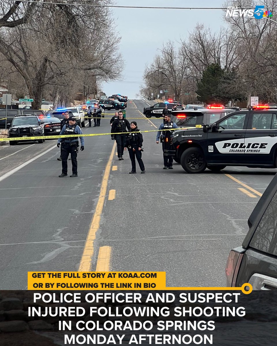 KOAA's tweet photo. An officer and suspect were injured following a shooting along E. Bijou St. Monday afternoon, according to CSPD.
The officer suffered serious, but non-life-threatening injuries, and the suspect is in critical condition.
More at: https://t.co/MXFnwcvx9f
#cspd #shooting https://t.co/wYedmcNwRJ