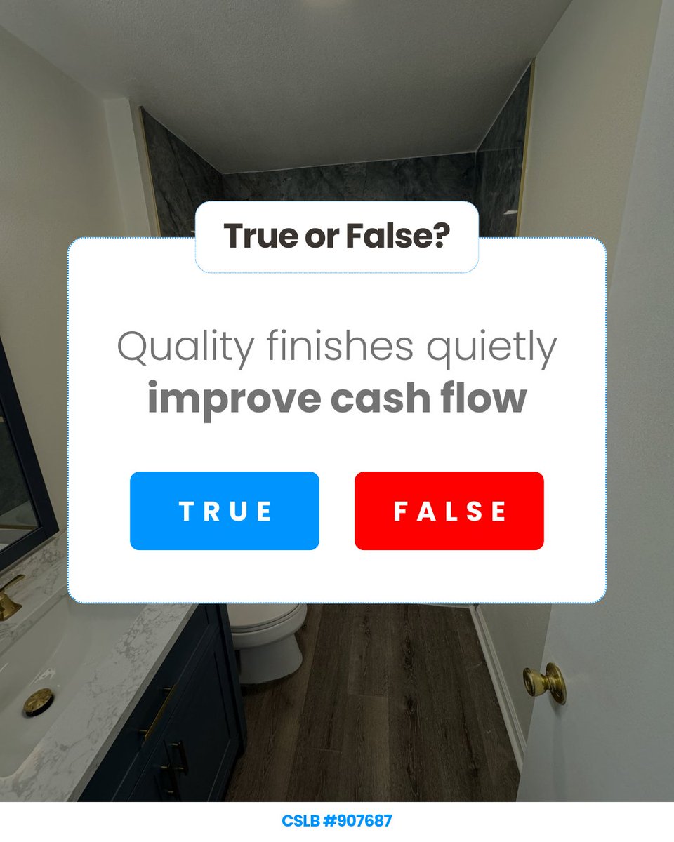 joesconstruct's tweet image. We want your take
💬 TRUE or FALSE, and why?

#ConstructionTips #HomeRemodeling #SanDiegoContractor #RealEstateInvesting #RentalProperty #ConstructionLife #BuildingSmart #HomeImprovement #ContractorAdvice #Construction  #Contractor #fyp #reels